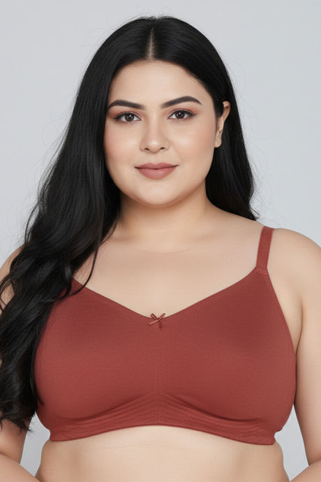 Zivame True Curv Double Layered Non Wired Full Coverage Super Support Bra - Burnt Brick — image 5